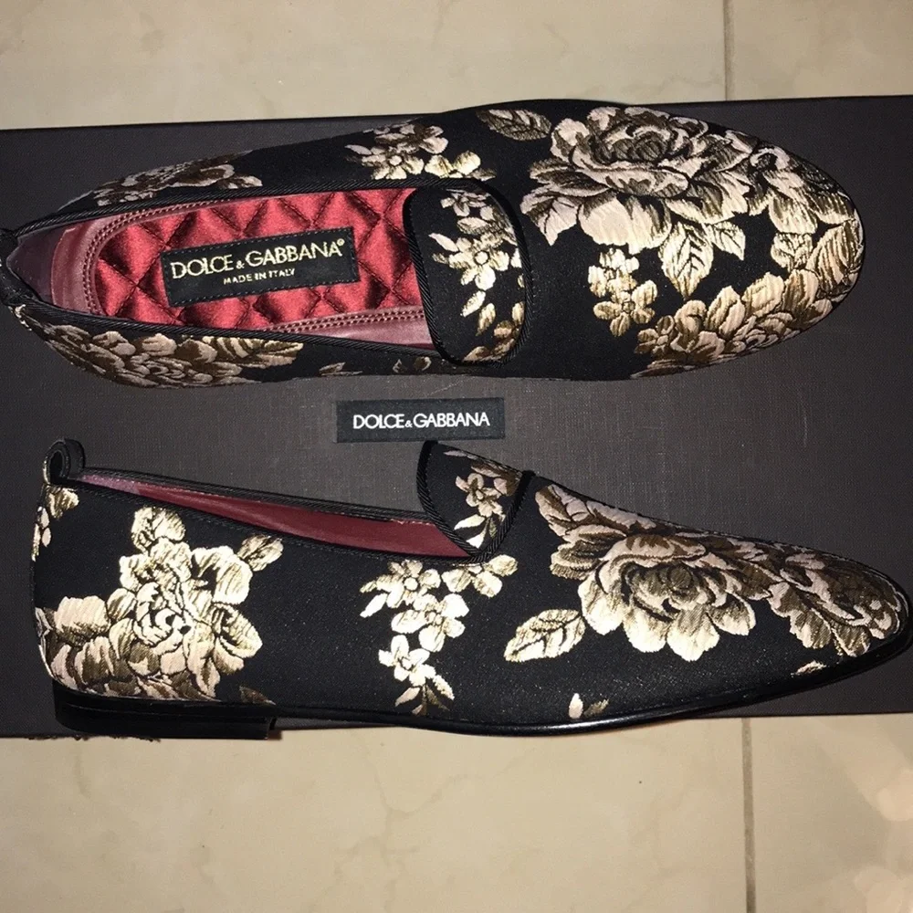 Dolce&Gabbana Authentic Embroidered Slip On Dress Shoes - Picture 4 of 14